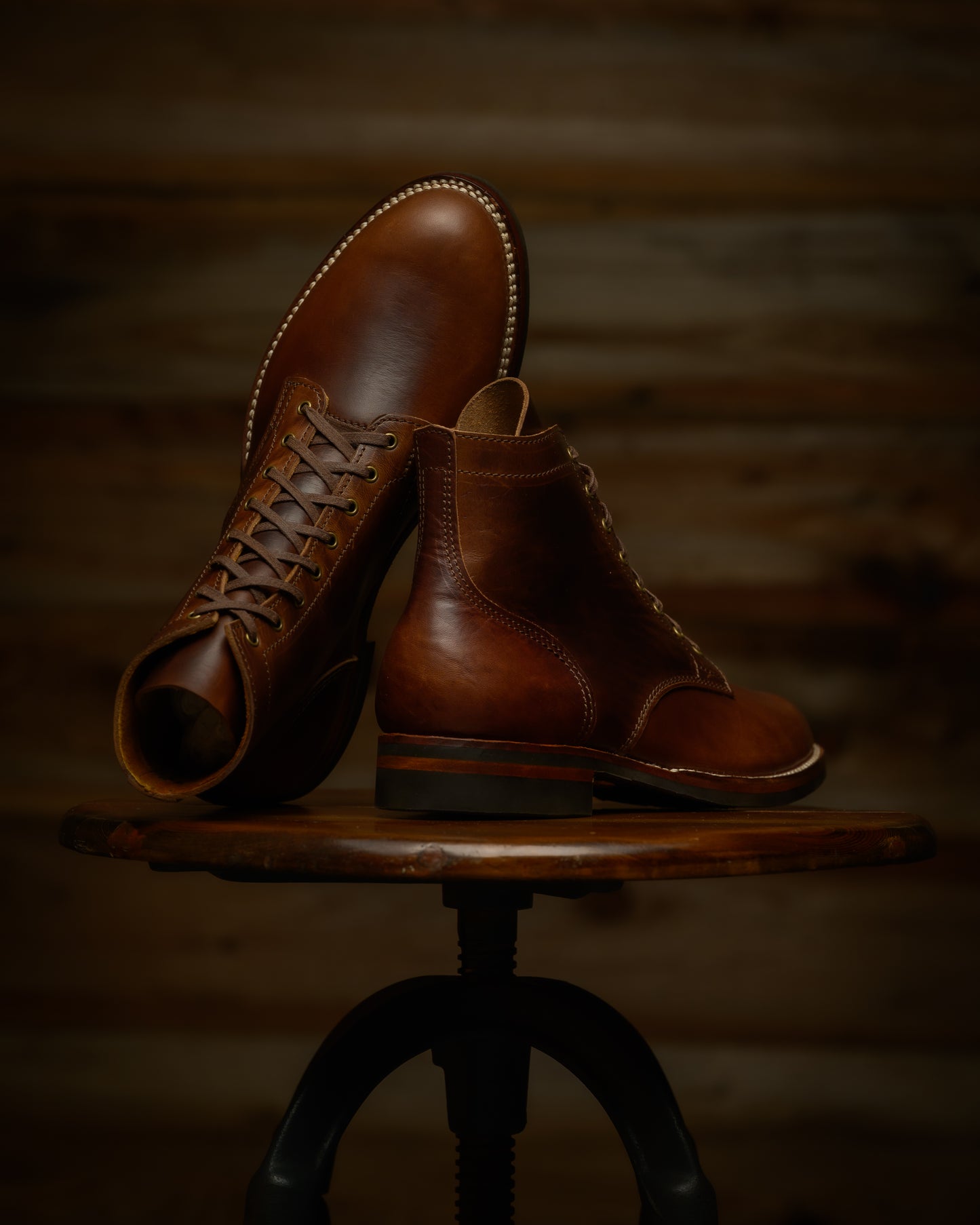 GMTO: Brown CXL Horse Strip Service Boot, 1942 Last