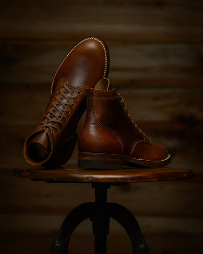 GMTO: Brown CXL Horse Strip Service Boot, 1942 Last
